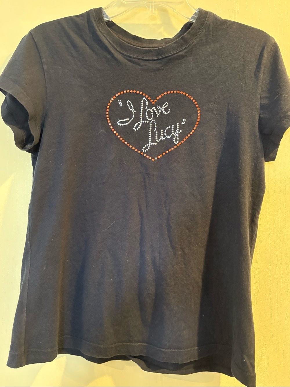 Girls' Black Short-Sleeve Graphic Tee - I Love Lucy Heart
